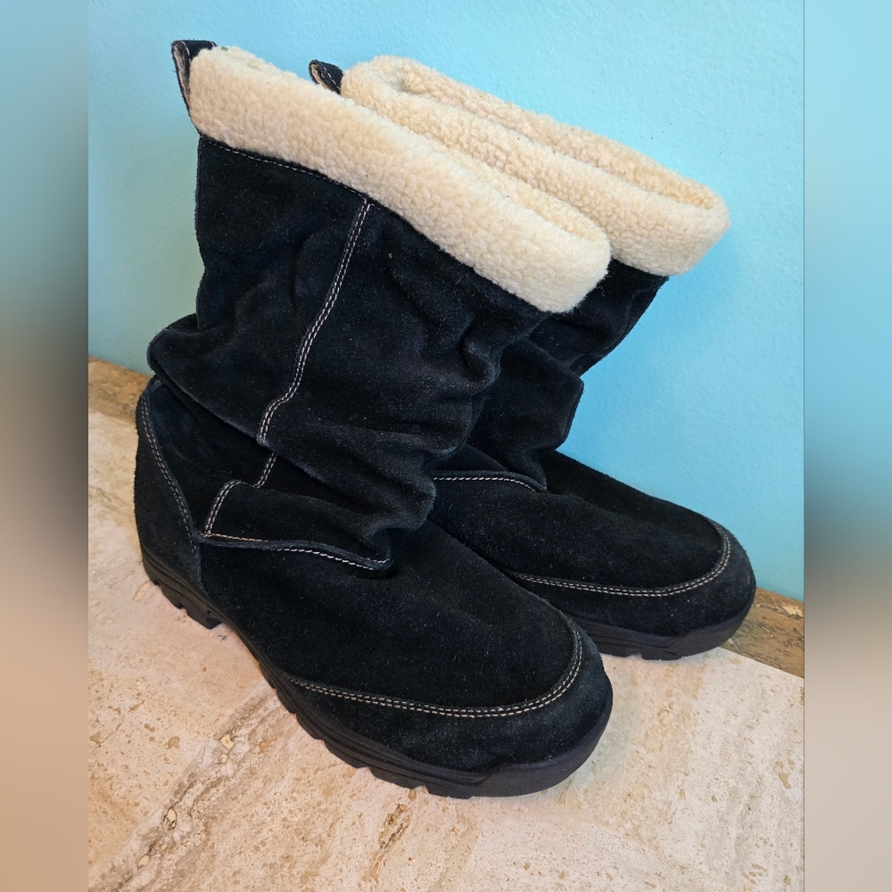 Sorel Waterfall Tall Winter Boots Women’s Size 9 NL1455-010 Black Suede